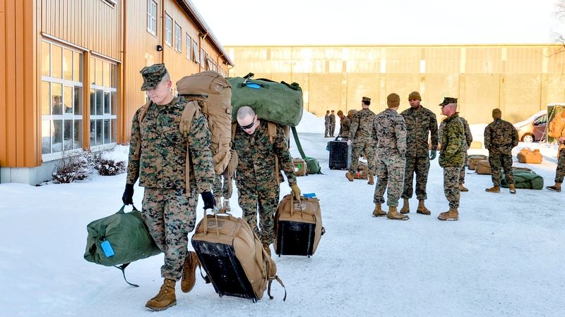 Amerikanske marinesoldater ankommer Norge, til tross for russerne